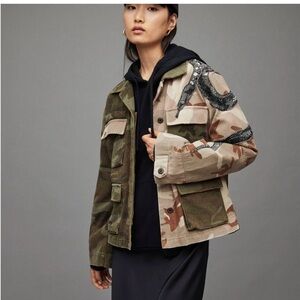 All Saints Camo Embellished Jacket New Without Tags